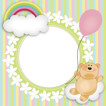 Layout for baby s teddy bear floatingのイラスト素材