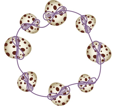 Circular Easter quail egg frameのイラスト素材