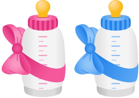 Baby bottle with bow tie