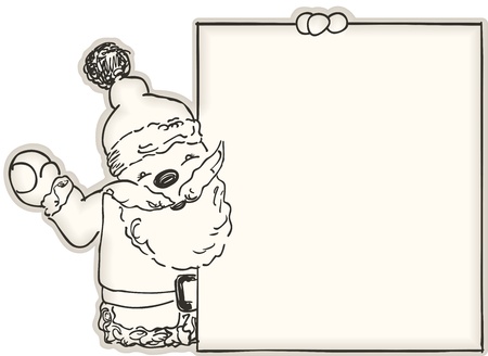 Santa Claus with Plain Labelのイラスト素材