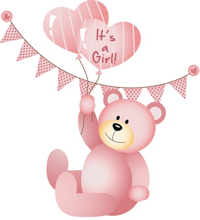 It s a Girl Teddy Bearのイラスト素材