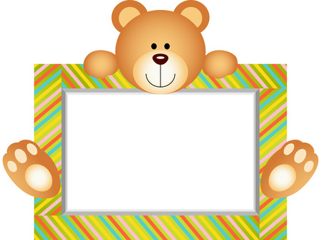 Teddy Bear With Blank Labelのイラスト素材