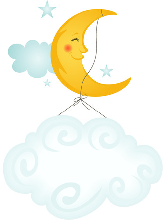 Moon and Cloudのイラスト素材