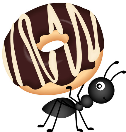 Ant Carrying Donutのイラスト素材
