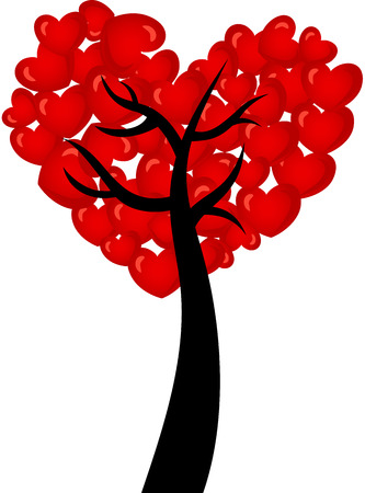 Heart shaped treeのイラスト素材