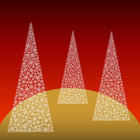 Christmas trees made of little white starsのイラスト素材