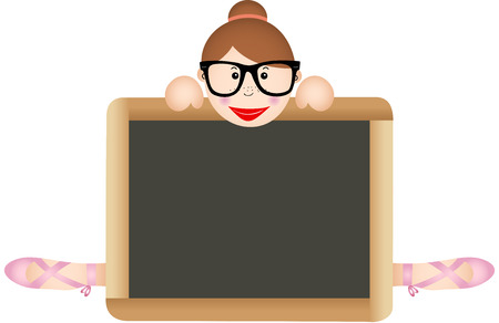 Ballerina Teacher with School Boardのイラスト素材