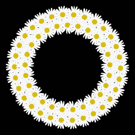 Flowers daisy shape circle frameのイラスト素材