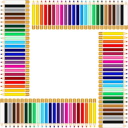 Frame with colored pencilsのイラスト素材