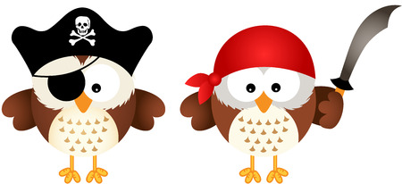 Pirates owlsのイラスト素材