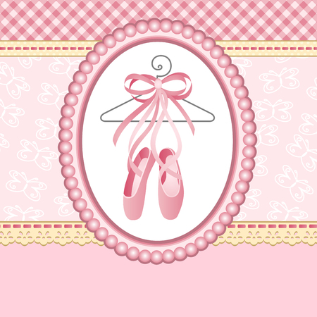 Ballet slippers on backgroundのイラスト素材
