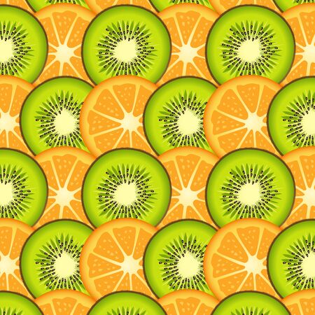 Orange and kiwi slices backgroundのイラスト素材