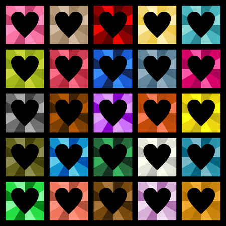 Multiple colored hearts square diamondのイラスト素材