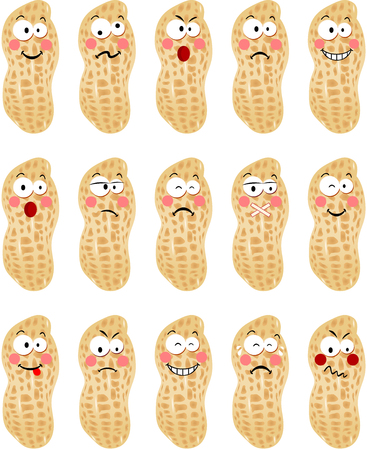 Peanut with feature a different expressionのイラスト素材