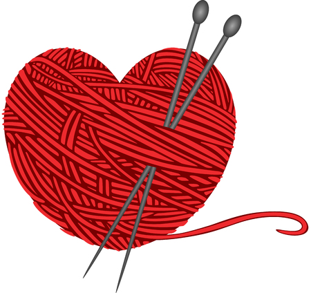 Wool knitting heart shapeのイラスト素材