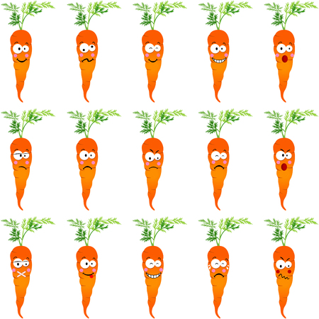 Carrots with different expressionsのイラスト素材