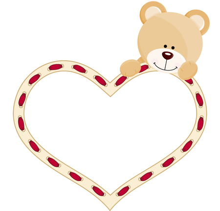 Teddy bear with heartのイラスト素材