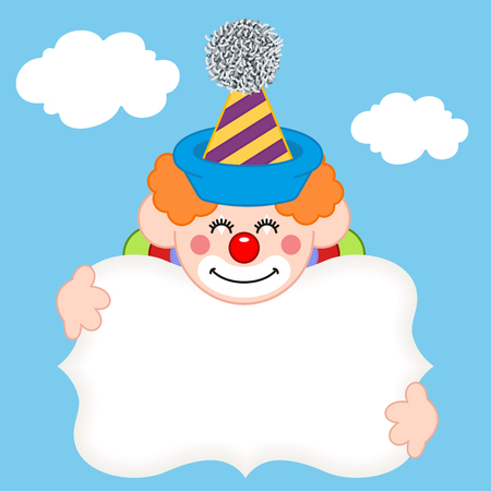 Background with clown and labelのイラスト素材