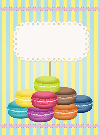 Macaron Label Stickerのイラスト素材