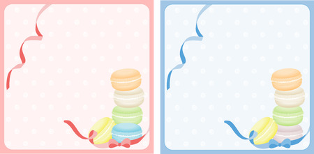 Macaron pink and blue backgroundのイラスト素材