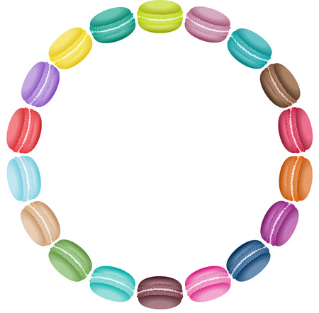 Macaroon label in round shapeのイラスト素材