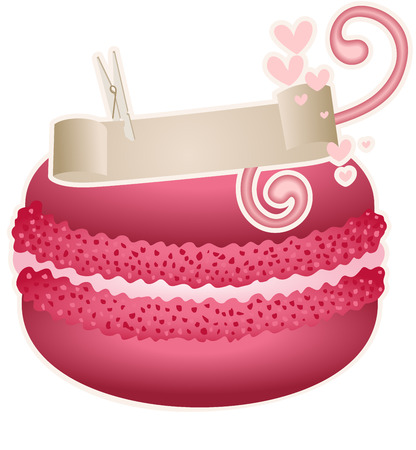 Macaroon with ribbon designのイラスト素材