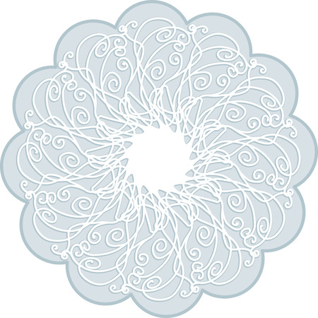 Circle floral drawn scribbleのイラスト素材