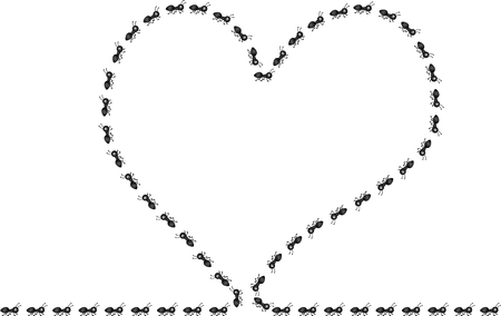 Heart made of antsのイラスト素材
