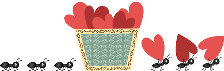Ants Carrying Heartsのイラスト素材