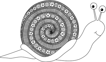 Snail for adult antistress coloringのイラスト素材
