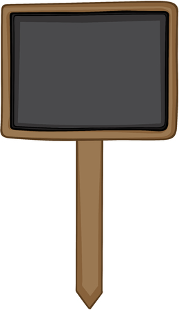 A wood blank sign.のイラスト素材