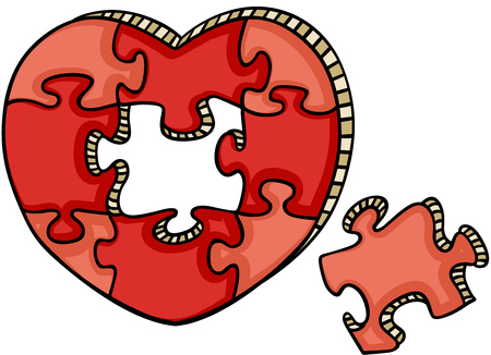 Heart shaped puzzleのイラスト素材