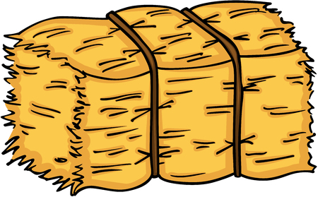 Bale of hay on white background, vector illustration.のイラスト素材