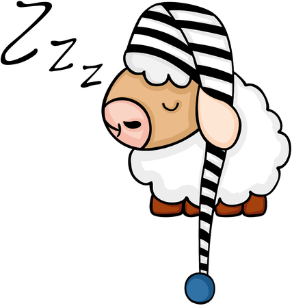 Cute sheep sleepingのイラスト素材