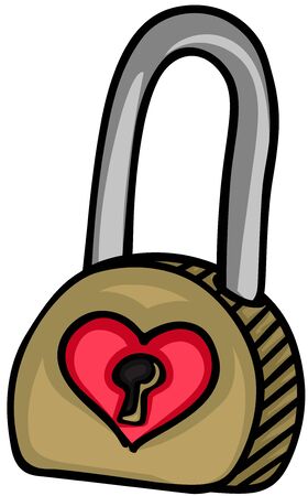 Padlock with heartのイラスト素材