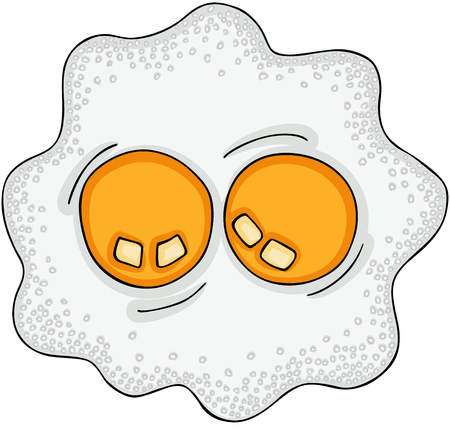 Fried double egg Vector illustration.のイラスト素材
