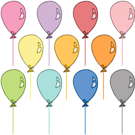 Colored balloons setのイラスト素材