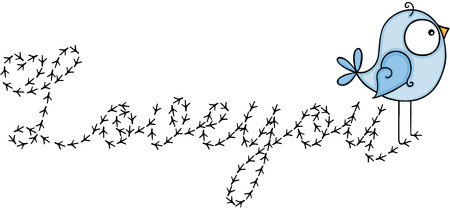Word love you made bird footprintのイラスト素材