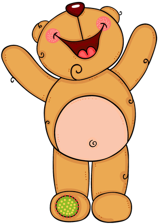 Cheerful teddy bearのイラスト素材