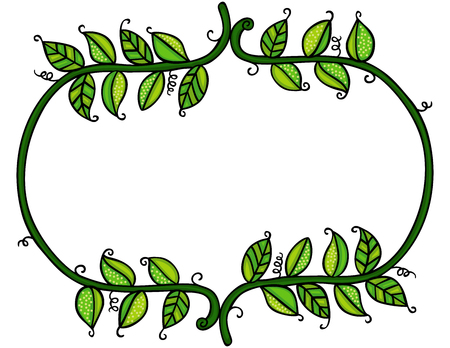Leaves and branches frameのイラスト素材