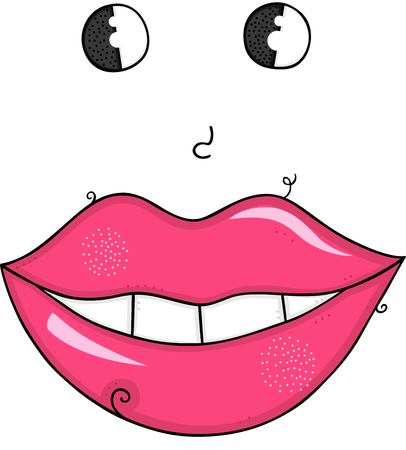 Funny face hand drawn vector illustrationのイラスト素材