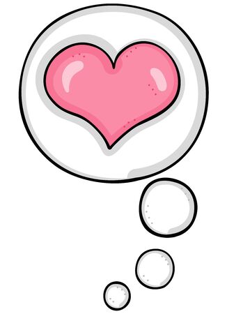 Love thought bubble with heartのイラスト素材