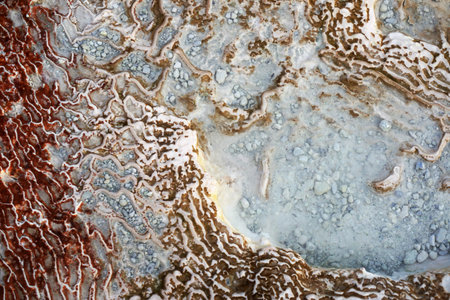 Image of travertine thermal springs Pamukkale texture background. Pamukkale Natural Fancy Patterns...