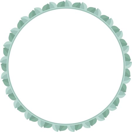 Empty round frame made of eucalyptus leavesのイラスト素材