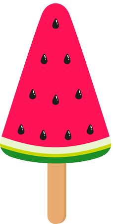 Watermelon ice cream on a stickのイラスト素材