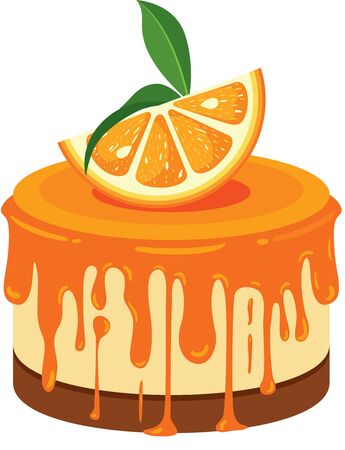 Orange cake isolated on whiteのイラスト素材