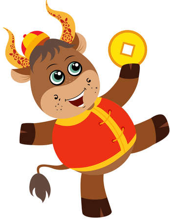 Good luck in the new year of the oxのイラスト素材