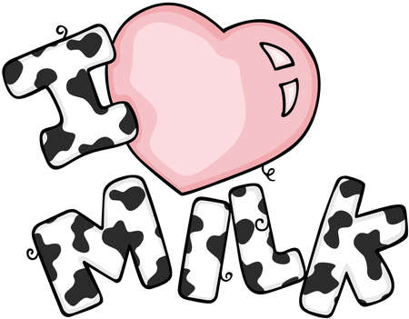 I love milk word text logoのイラスト素材