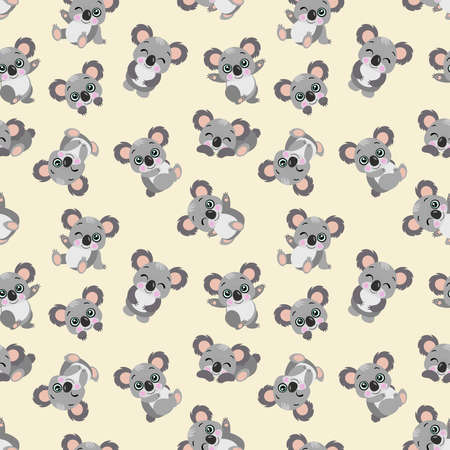 Seamless background of cute koalasのイラスト素材