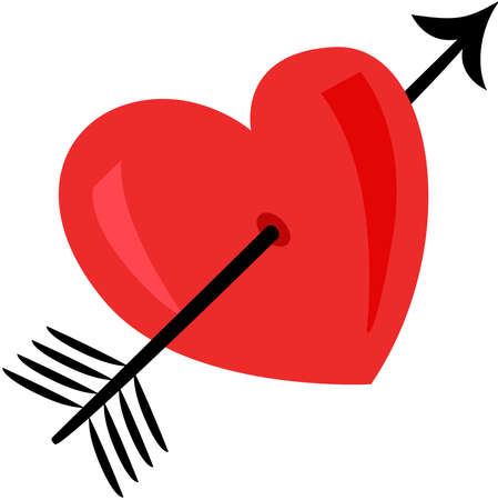 Heart symbol with love arrow of cupid icon for valentines dayのイラスト素材